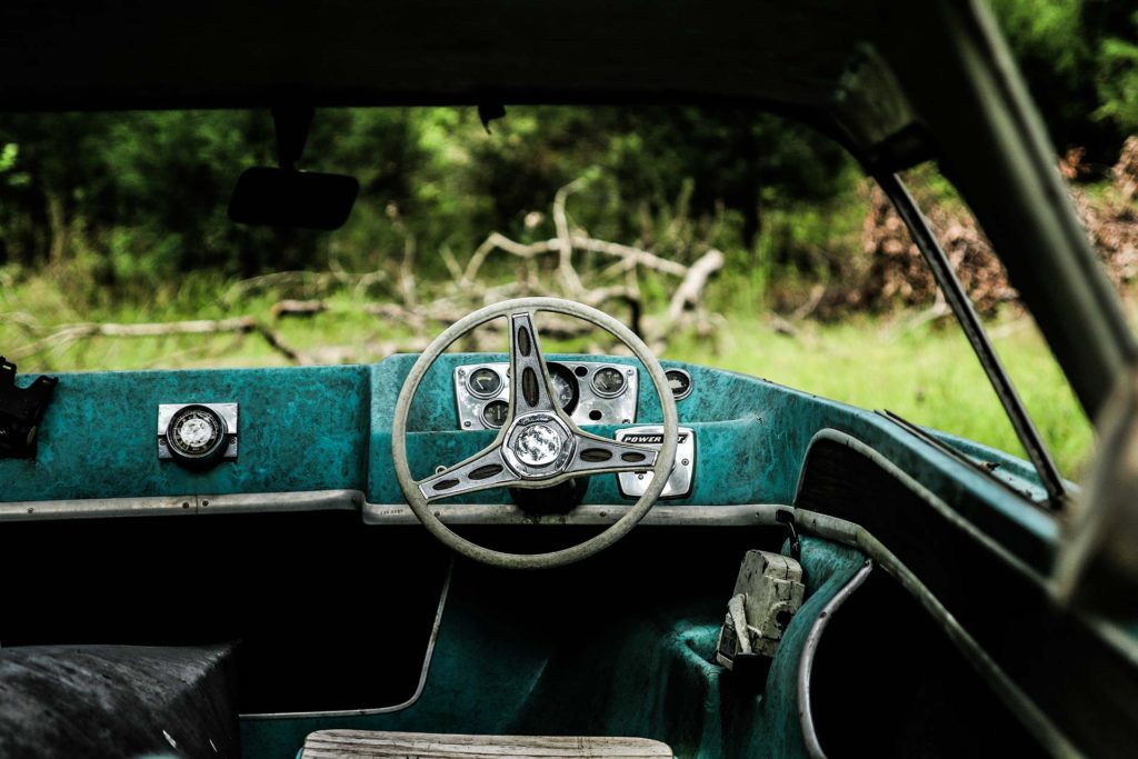 A steering wheel.